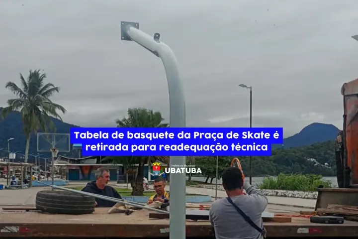 Tabela de basquete da Praça do Skate é retirada para readequação técnica