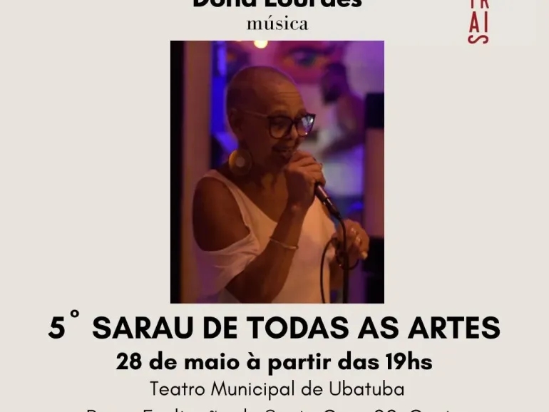 Dona Lourdes leva clássicos do samba ao 5º Sarau de Todas as Artes em Ubatuba