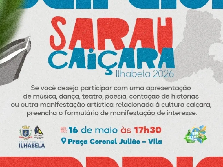 1º Sarau Caiçara de Ilhabela abre inscrições para apresentações de artistas locais