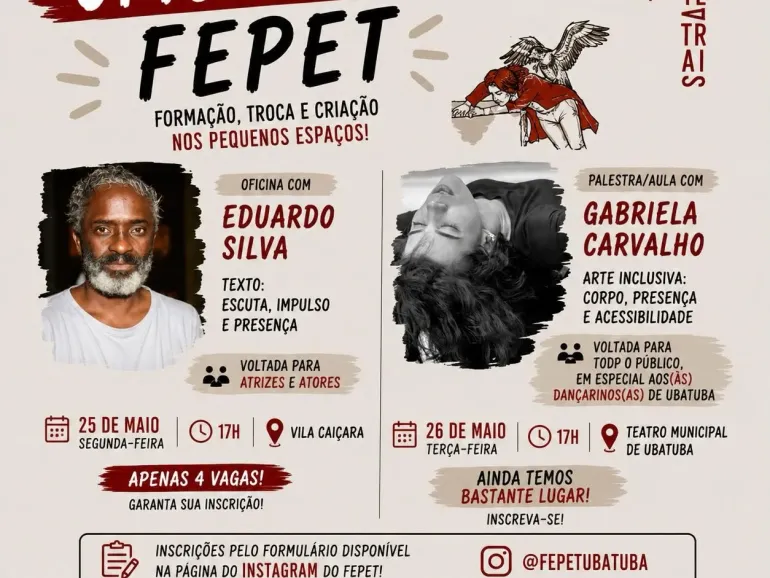 FEPET promove oficinas gratuitas de formação artística em Ubatuba
