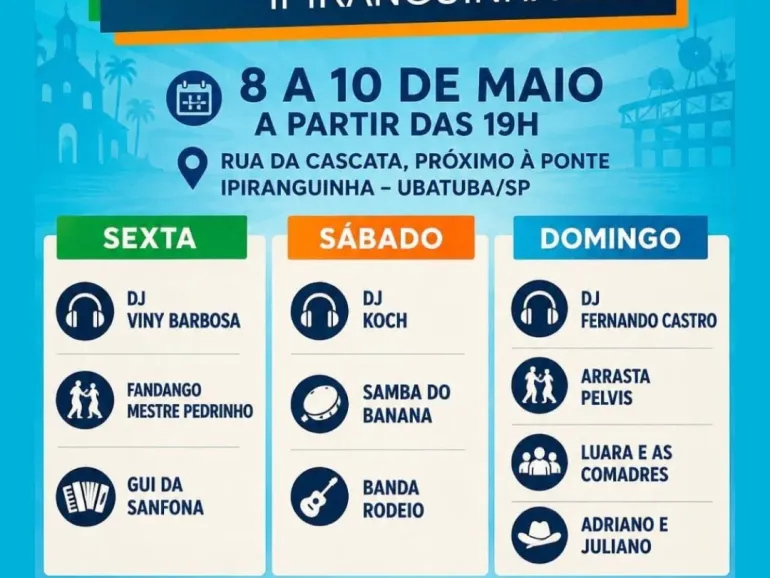 A 24ª Festa do Trabalhador do Ipiranguinha acontece entre os dias 8 e 10 de maio