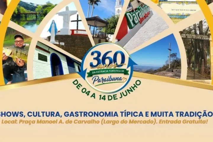 Festa dos 360 anos de Paraibuna começa nesta quinta-feira (04/06)