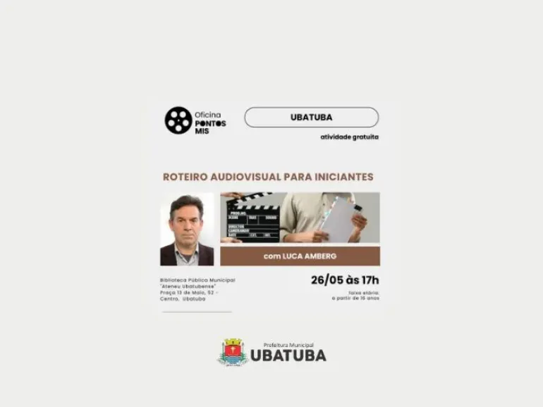 Oficina “Roteiro Audiovisual para Iniciantes” abre 35 vagas