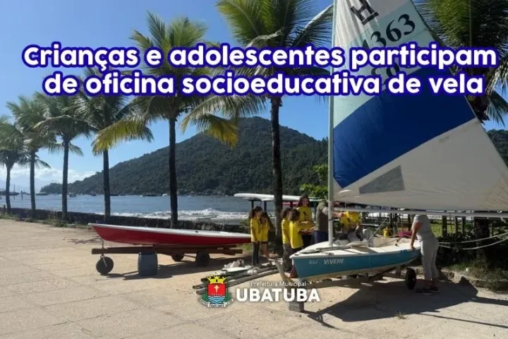 Crianças e adolescentes participam de oficina socioeducativa de vela